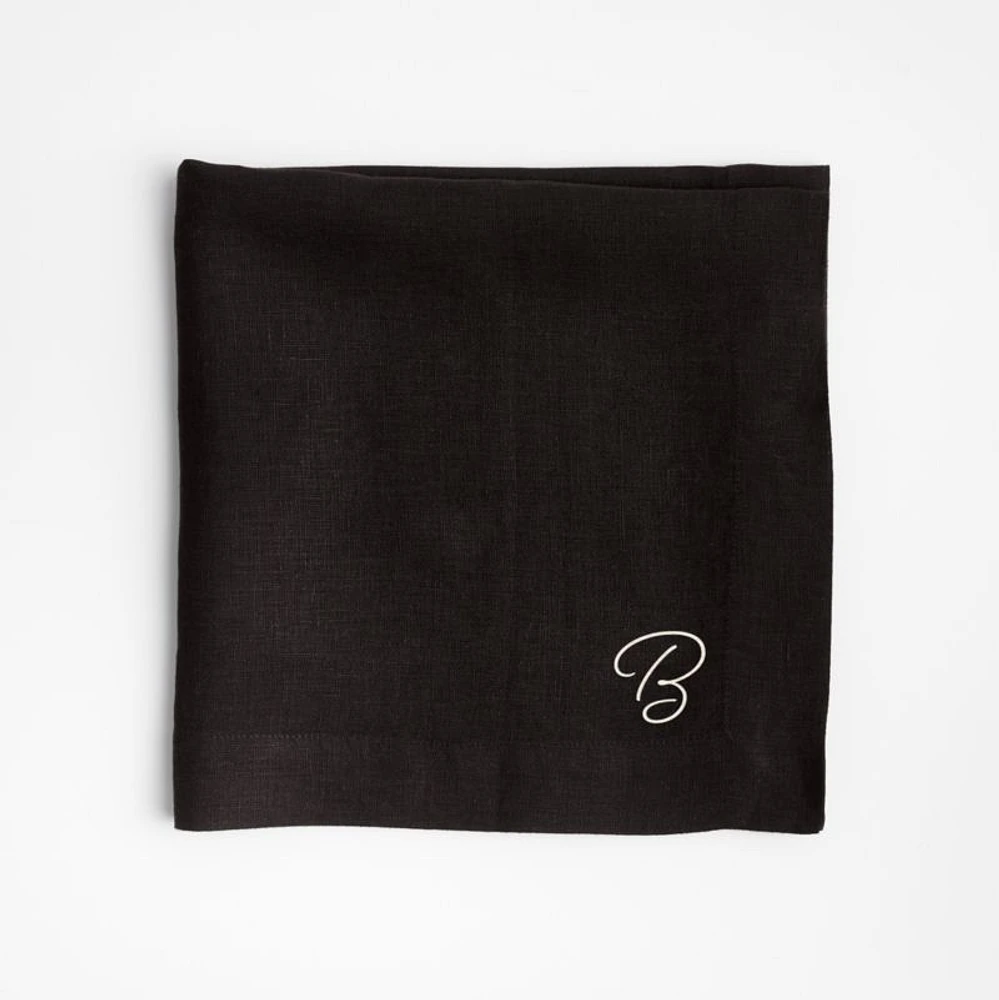 Marin Ink Black EUROPEAN FLAX ™-Certified Linen Napkin