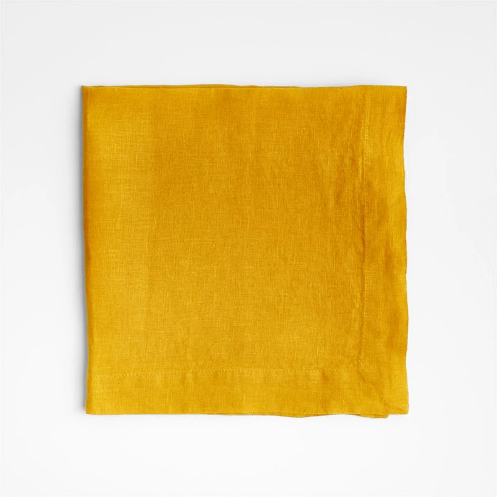 Marin Saffron Yellow EUROPEAN FLAX ™-Certified Linen Napkin