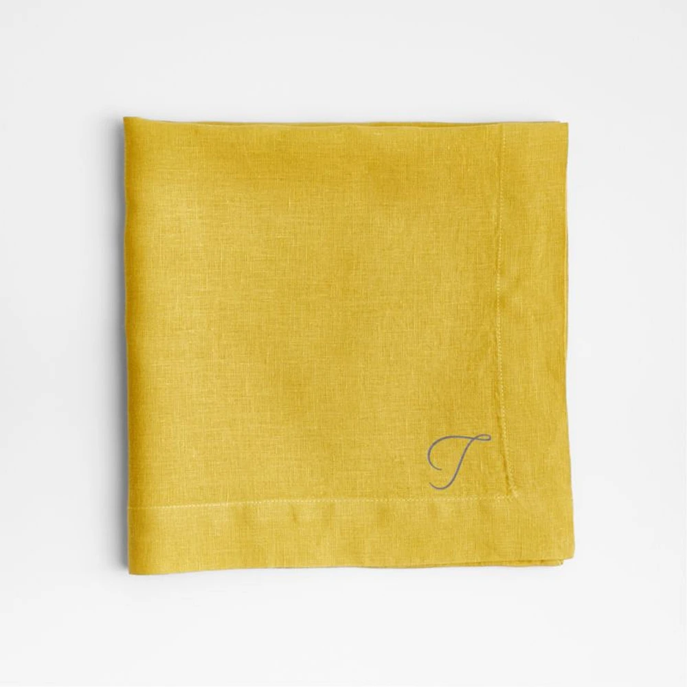 Marin Olive Yellow EUROPEAN FLAX ™-Certified Linen Napkin