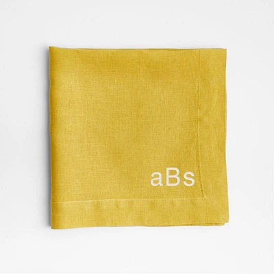 Marin Olive Yellow Linen Napkin