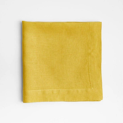 Marin Olive Yellow EUROPEAN FLAX ™-Certified Linen Napkin
