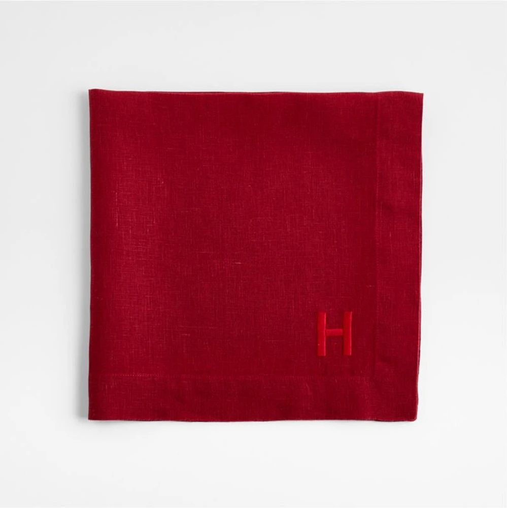 Marin Luminous Red EUROPEAN FLAX ™-Certified Linen Dinner Napkin