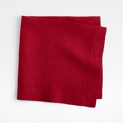 Marin Luminous Red EUROPEAN FLAX ™-Certified Linen Dinner Napkin