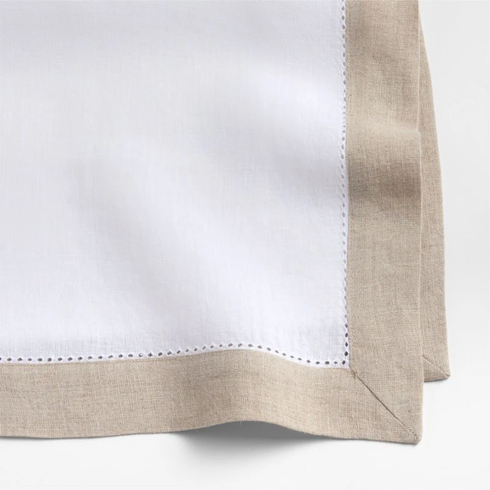 Marin Natural and Cream EUROPEAN FLAX ™-Certified Linen Napkins with Hemstitch