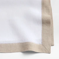 Marin Natural and Cream EUROPEAN FLAX ™-Certified Linen Napkins with Hemstitch