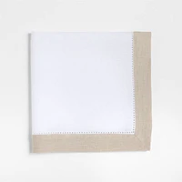 Marin Natural and Cream EUROPEAN FLAX ™-Certified Linen Napkins with Hemstitch