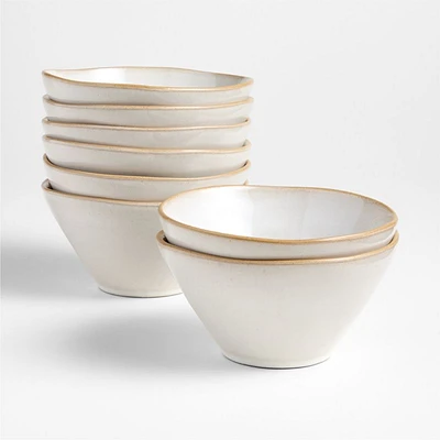 Marin Recycled Natural Stoneware Cereal Bowls, Set of 8