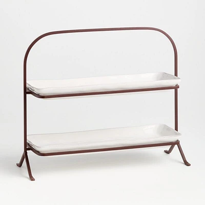 Marin White 2-Tier Server with Plates