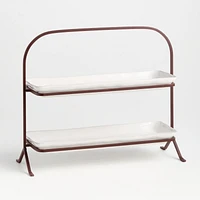 Marin White 2-Tier Server with Plates