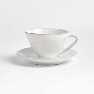 Marin 9.5-oz. White Cappuccino Cup and Saucer