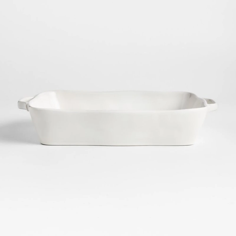 Marin 13.5"x10" White Large Baker with Handles