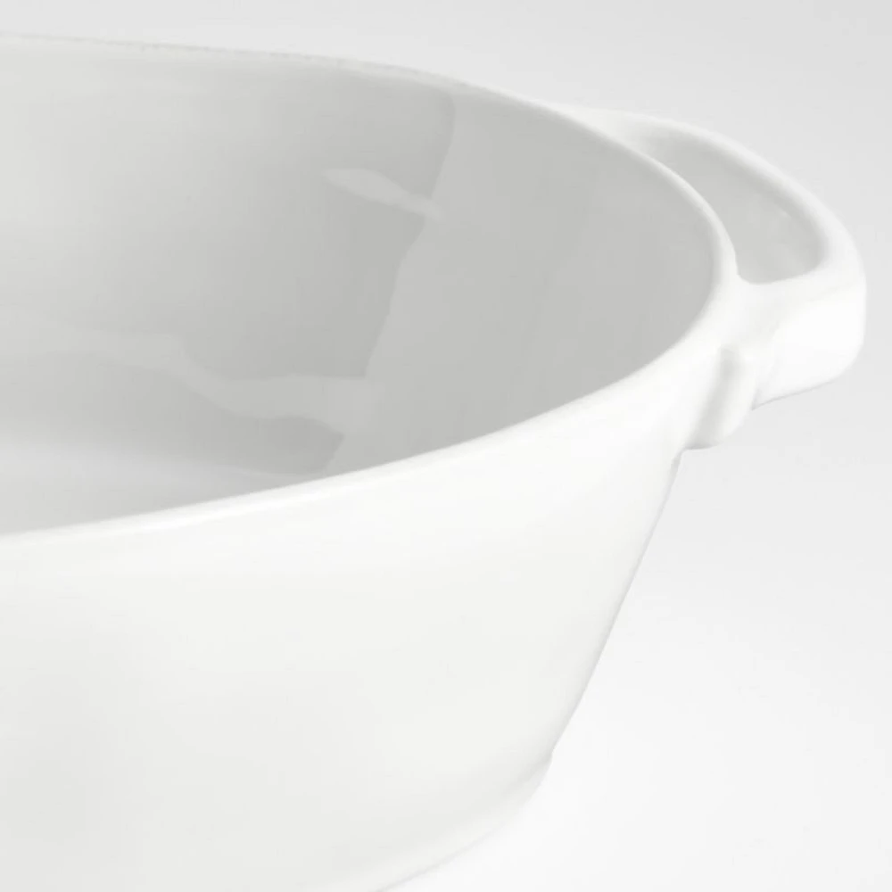 Marin 10"x13.75" White Oval Baker with Handles