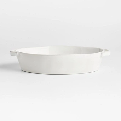 Marin 10"x13.75" White Oval Baker with Handles