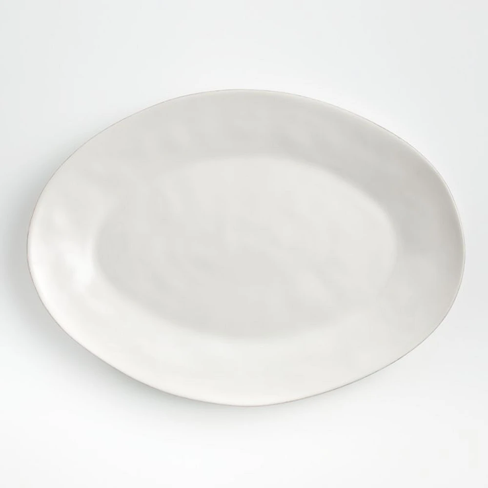 Marin White Large Oval Serving Platter