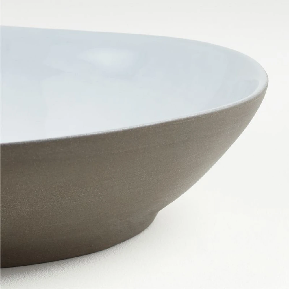 Marin White Recycled Stoneware Low Bowl