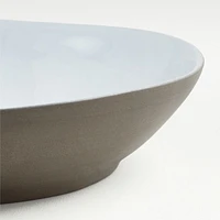Marin White Recycled Stoneware Low Bowl