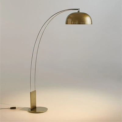 Marino Brass and Chrome Metal Floor Lamp 72"