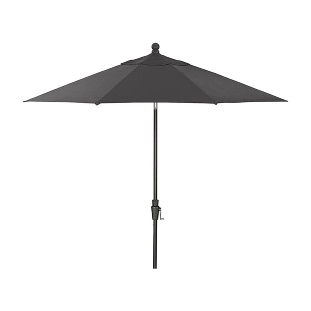 9' Round Sunbrella ® Charcoal Outdoor Patio Umbrella with Tilt Black Frame