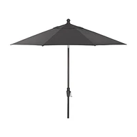 9' Round Sunbrella ® Charcoal Outdoor Patio Umbrella with Tilt Black Frame