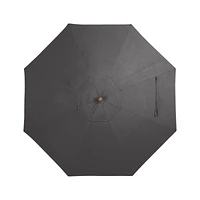 9' Round Sunbrella ® Charcoal Outdoor Patio Umbrella with Eucalyptus Frame