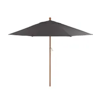 9' Round Sunbrella ® Charcoal Outdoor Patio Umbrella with Eucalyptus Frame