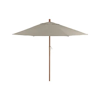 9' Round Sunbrella ® Stone Outdoor Patio Umbrella with Eucalyptus Frame
