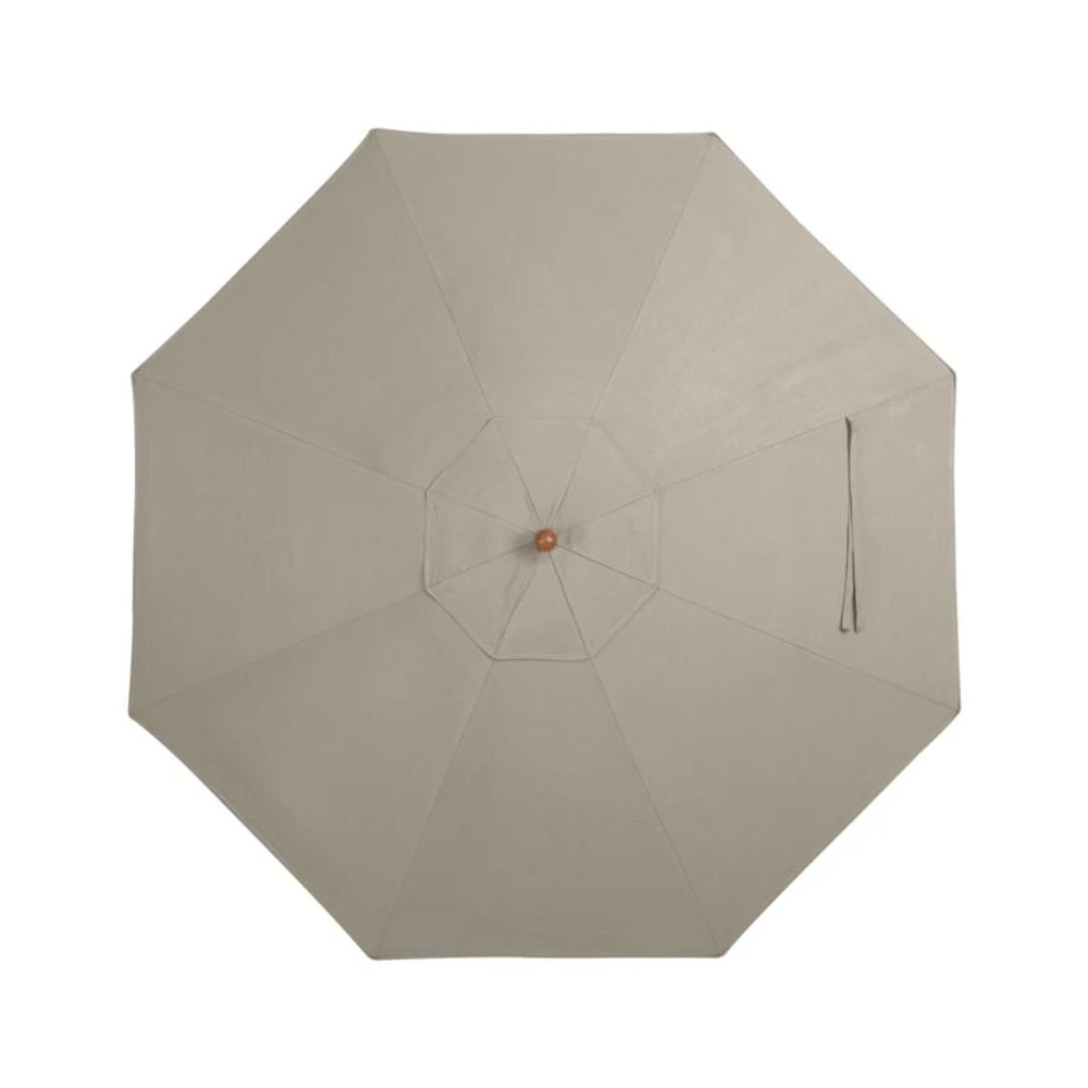 9' Round Sunbrella ® Stone Outdoor Patio Umbrella with Eucalyptus Frame