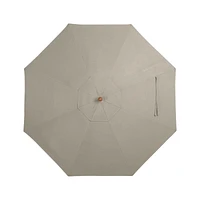 9' Round Sunbrella ® Stone Outdoor Patio Umbrella with Eucalyptus Frame
