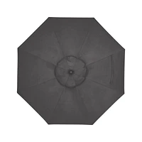 9' Round Sunbrella ® Charcoal Outdoor Patio Umbrella with Tilt Black Frame