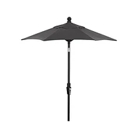 6' Round Sunbrella ® Charcoal Outdoor Patio Umbrella with Tilt Black Frame