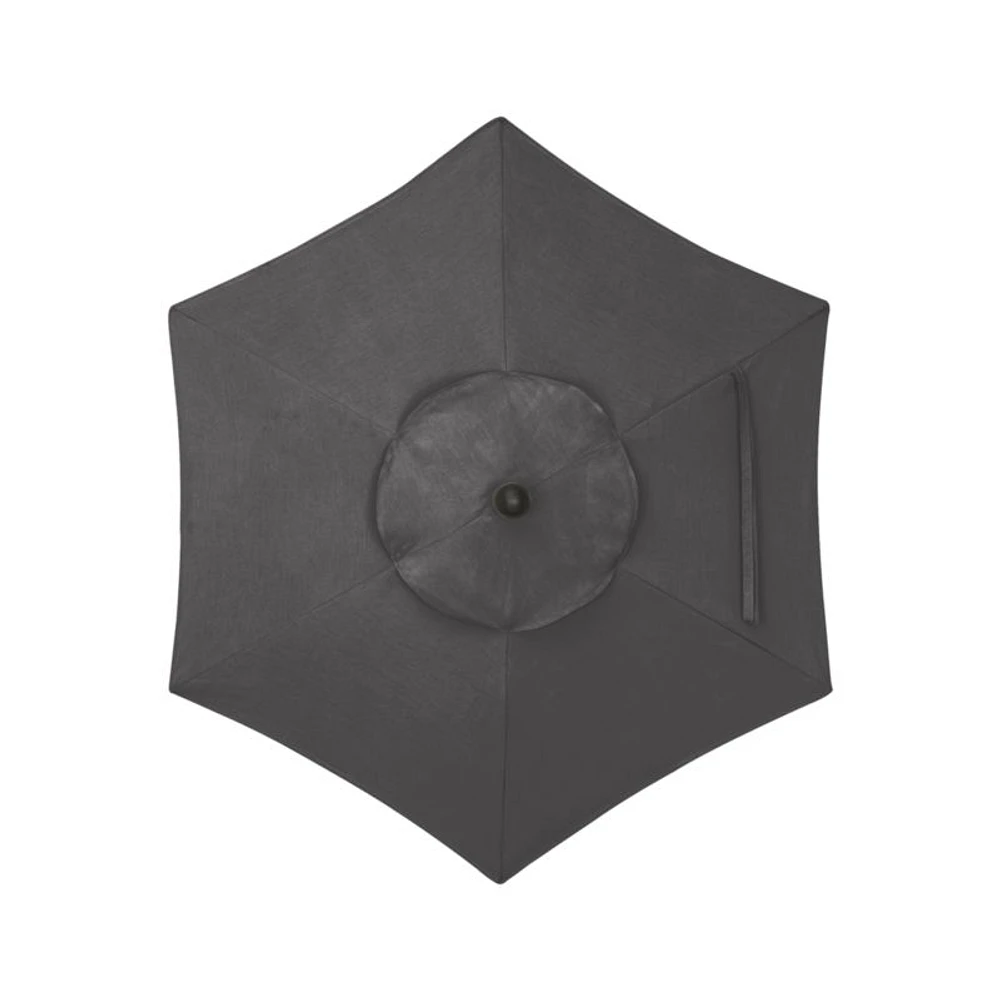 6' Round Sunbrella ® Charcoal Outdoor Patio Umbrella with Tilt Black Frame