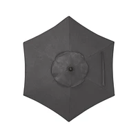 6' Round Sunbrella ® Charcoal Outdoor Patio Umbrella with Tilt Black Frame
