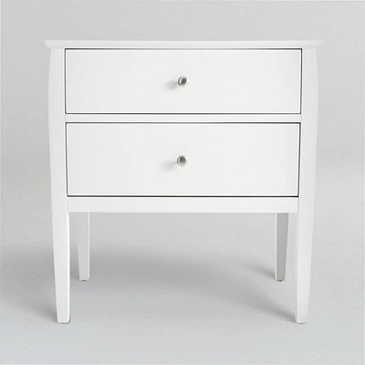 Mason 2-Drawer White Nightstand