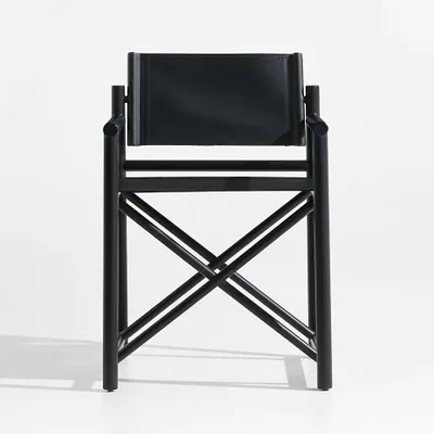 Mast Charcoal Leather Director's Chair by Leanne Ford