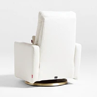 Matera Cream Boucle Nursery Swivel Power Recliner Chair