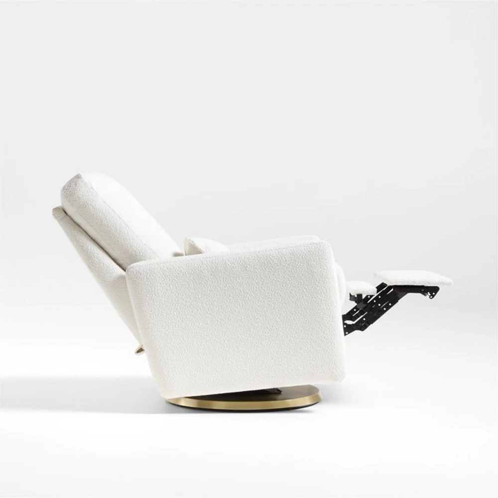 Matera Cream Boucle Nursery Swivel Power Recliner Chair