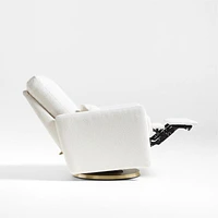 Matera Cream Boucle Nursery Swivel Power Recliner Chair
