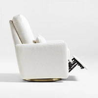 Matera Cream Boucle Nursery Swivel Power Recliner Chair