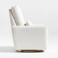 Matera Cream Boucle Nursery Swivel Power Recliner Chair