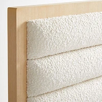 Mavericks Kids Twin Light Wood Bed with Cushioned Headboard