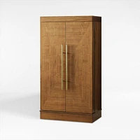 Maxine Large Walnut Wood Wine Bar Cabinet with Storage
