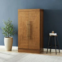Maxine Large Walnut Wood Wine Bar Cabinet with Storage