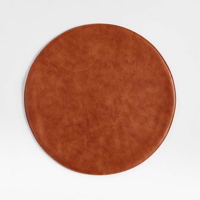 Maxwell Cognac Round Easy-Clean Placemat