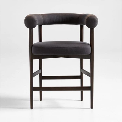 Mazz Charcoal Curved Counter Stool by Leanne Ford
