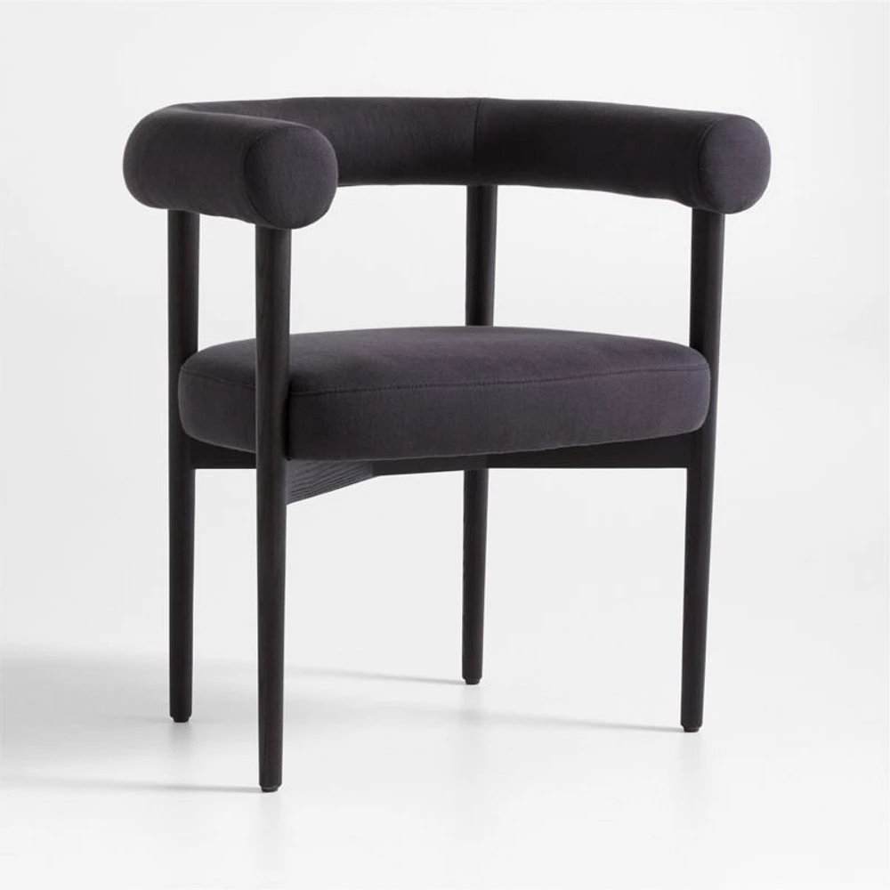 Mazz Charcoal Curved Dining Chair by Leanne Ford