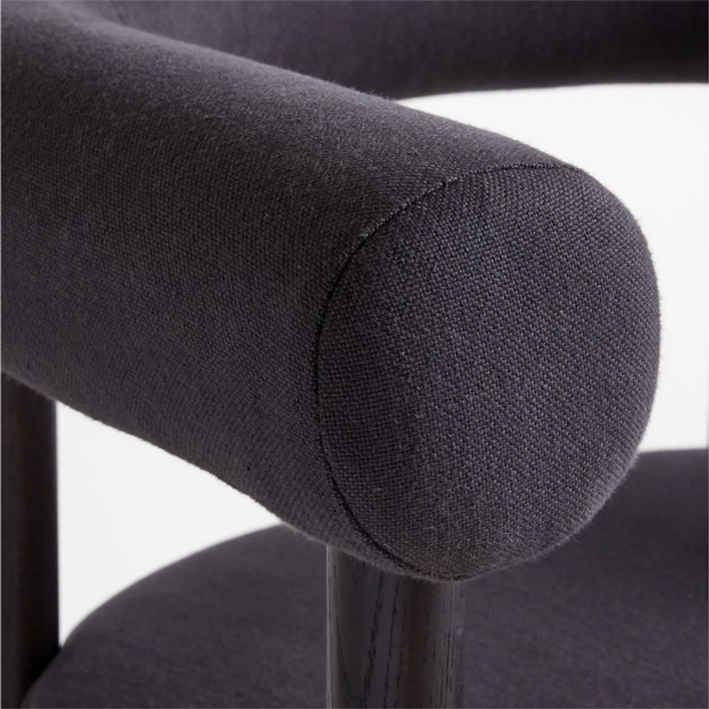 Mazz Charcoal Curved Dining Chair by Leanne Ford