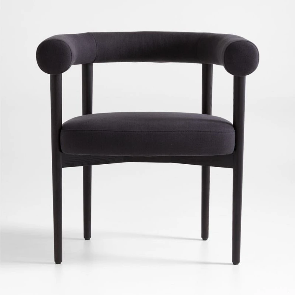 Mazz Charcoal Curved Dining Chair by Leanne Ford