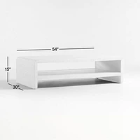 Meadow Natural Grasscloth 54" Rectangular Coffee Table with Shelf