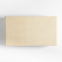 Meadow Natural Grasscloth 54" Rectangular Coffee Table with Shelf