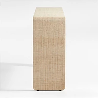 Meadow 56" Rectangular Natural Grasscloth Console Table with Shelf